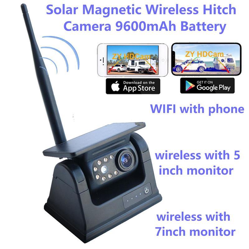 9600mAh Solar Powered magnetic mount 2.4G Digital Wifi Wireless RV Backup Camera